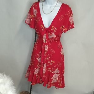 BB Dakota red floral dress size 10